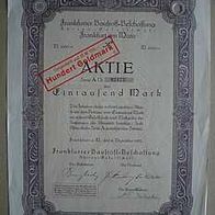 Aktie Frankfurter Baustoff-Beschaffung 1.000 M 1922