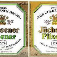 Bieretiketten Brauerei Zur goldenen Henne Reizlein Jüchsen Thüringen
