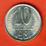Russland 10 Kopeken 1981 Top