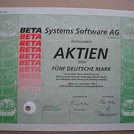 100er Aktie BETA Systems Software 500 DM 1995