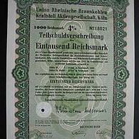 4% TSV Rheinische Braunkohlen Kraftstoff 1.000 RM 1942