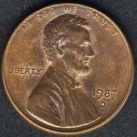 USA 1 Cent. 1987 D.