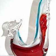 sehr schöner Hahn aus altem Murano Glas auf einem Fuß
