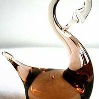 klassischer Schwan aus hellbraunem altem Murano Glas