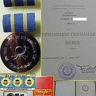 DDR * Militaria * Post-Silber-Medaille + Urkunde + Mappe