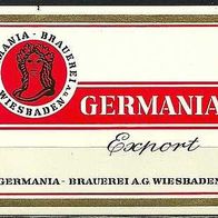 ALT ! Bieretikett Germania-Brauerei † 1973 Wiesbaden Hessen