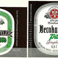 ALT ! Bieretiketten Bürgerbräu † 1988 Bernkastel-Kues Rheinland-Pfalz