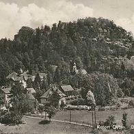 alte Ansichtskarte Oybin 1956, Ort und Berg Oybin