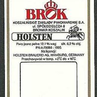 Aufkleber-Etikett für Fassabfüllung : Browar Koszalin POLEN (Lizenz Holsten Hamburg)