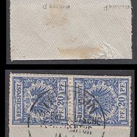 Deutsche Post in China 2 x V 48d O auf Briefstück geprüft #027337