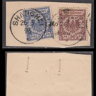 Deutsche Post in China V48d / V50d O auf Briefstück geprüft #027338