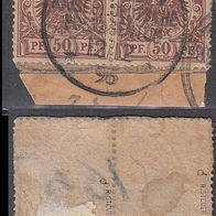 Deutsche Post in China 2 x V50d O auf Briefstück geprüft #027340