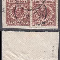 Deutsche Post in China 2 x V50d O auf Briefstück geprüft #027341