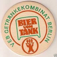 ALT ! DDR Bierdeckel BIER VOM TANK : VEB Getränkekombinat Berlin