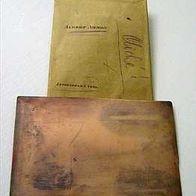 altes Klischee * Cliché Kupfer Druckvorlage von 1900 * Oberbrandmeister