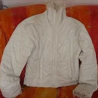 tolle weiße Jacke mit Fell Größe 158