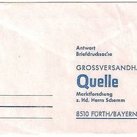 ALT ! Briefumschlag / Briefdrucksache von Quelle Fürth