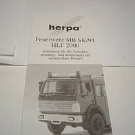 Begleitschein Herpa HLF 2000 Feuerwehr