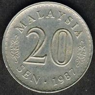 Malaysia 20 Sen 1987