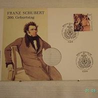 Münzumschlag Franz Schubert, ohne Münze