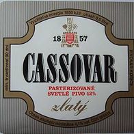 ältere Bieretikette, CSSR, Brauerei Cassovar † , 2)