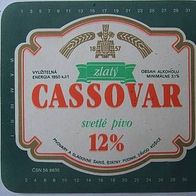 ältere Bieretikette, CSSR, Brauerei Cassovar † , 3)