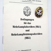 DDR * GST - Bedingungen für das Mehrkampfabzeichen - mit Abzeichen