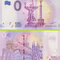 0 Euro Schein Berlin - Siegessäule XEDC 2018-1 Fehldruck selten Nr 4228