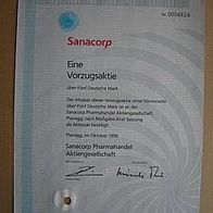 Aktie Sanacorp Pharmahandel VZ Planegg 5 DM 1996