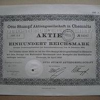 Aktie Otto Stumpf Chemnitz Pharma 100 RM 1925