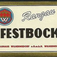 ALT ! Bieretikett Brauhaus Wilhermsdorf † 1992 Lkr. Fürth Mittelfranken Bayern