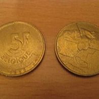 Belgien 2 x 5 Franc 1986/1988