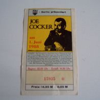 Joe Cocker Ticket 1988 Berlin-Weissensee DDR FDJ