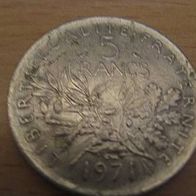 1 Münze Frankreich 5 Francs von 1971