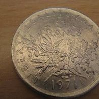 1 Münze Frankreich 5 Francs von 1971