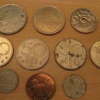 10 Münzen Norwegen siehe Beschreibung