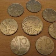 8 Münzen Finnland siehe Beschreibung