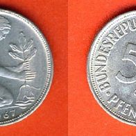 BRD 50 Pfennig 1967 G sehr guter Zustand