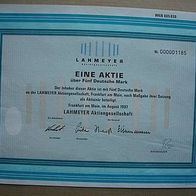 Aktie Lahmeyer AG Frankfurt/ Main 5 DM 1997