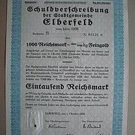 Stadt Elberfeld/ Düsseldorf 8% Goldanleihe 1.000 RM 1928