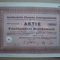 Aktie Norddeutsche Eiswerke Berlin 500 RM 1933