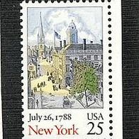 USA 1988 Postfrisch Mi.1992 New York Randstück.