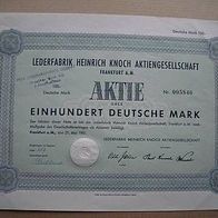 Aktie Lederfabrik H. Knoch Frankfurt/ M. 100 DM 1951