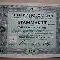 Aktie Philipp Holzmann Baukonzern FFM 100 RM 1933