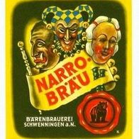 ALT ! Bieretikett Bärenbrauerei † 1975 Villingen-Schwenningen Schwarzwald-Baar-Kreis