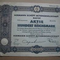 RAR ! Aktie Hermann Schött Rheydt 100 RM 1936