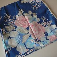 Mitteldecke blau mit rosa Rose 75 x 75 cm Neu