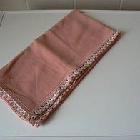 Mitteldecke rosa 80 x 80 cm mit gehäkelter Spitze Neu