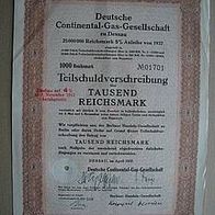 5% TSV der Dt. Conti-Gas Dessau 1.000 RM 1937