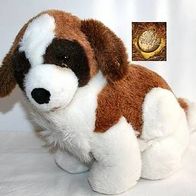 schöner Original Steiff Bernhardiner Hund mit Knopf im Ohr, Stofftier, Plüschtier